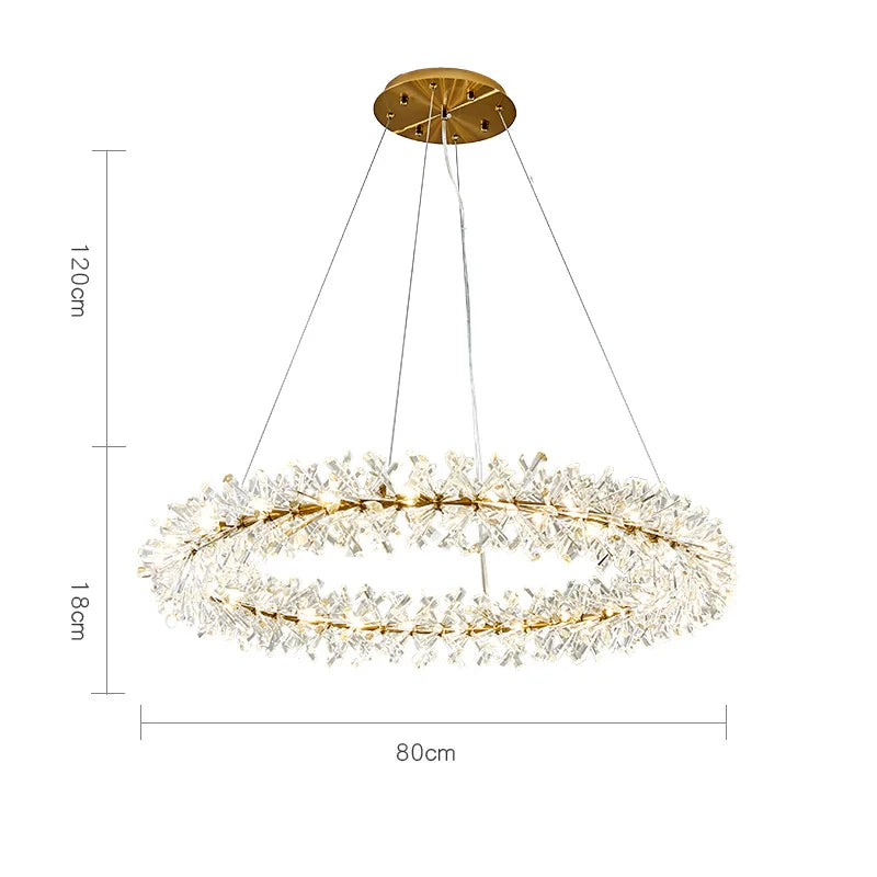 Afralia™ Modern Nordic Crystal LED Pendant Light for Home Dining Hall Lighting