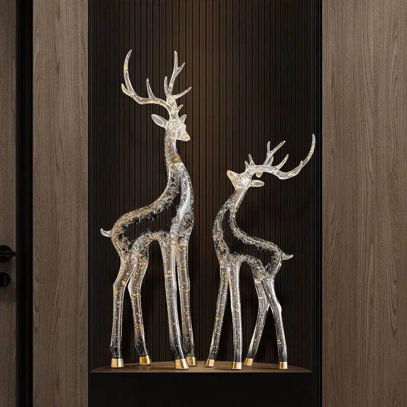 Afralia™ Hollow Deer Decoration Modern Art Crafts for Living Room Wine Cabinet