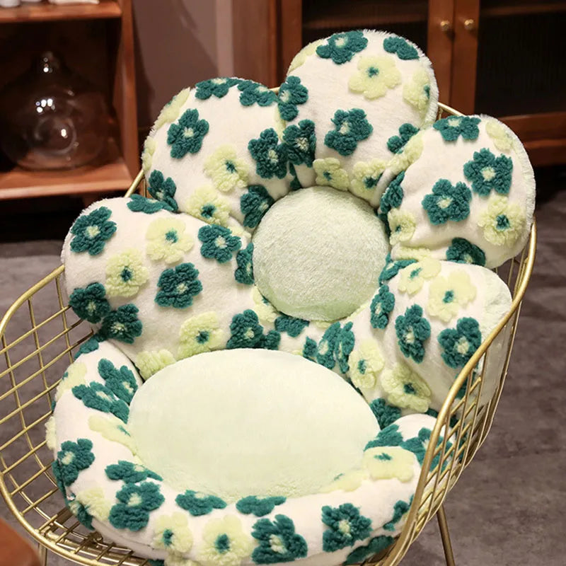 Afralia™ Faux Rabbit Velvet Flower Lamb Wool Cushion | Autumn Winter Warm Backrest