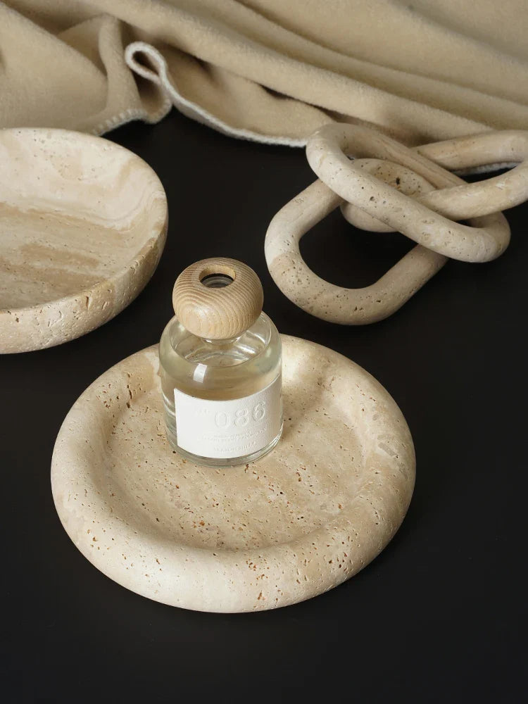 Afralia™ Marble Round Tray: Elegant Serving Dish, Fruit Bowl, Coffee Table Decor