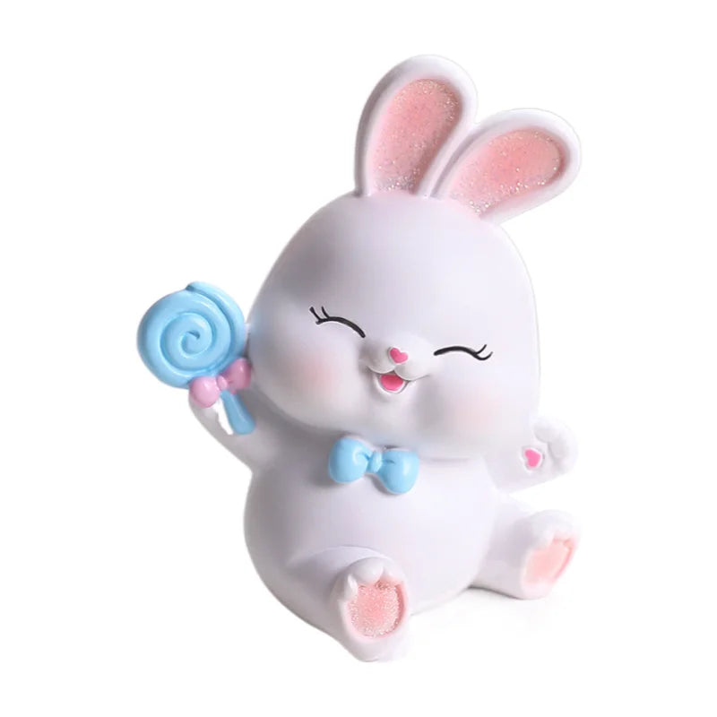 Afralia™ Cute Bunny Figurine Sculpture for Home Decor - Modern, Chubby Rabbit Art Ornament