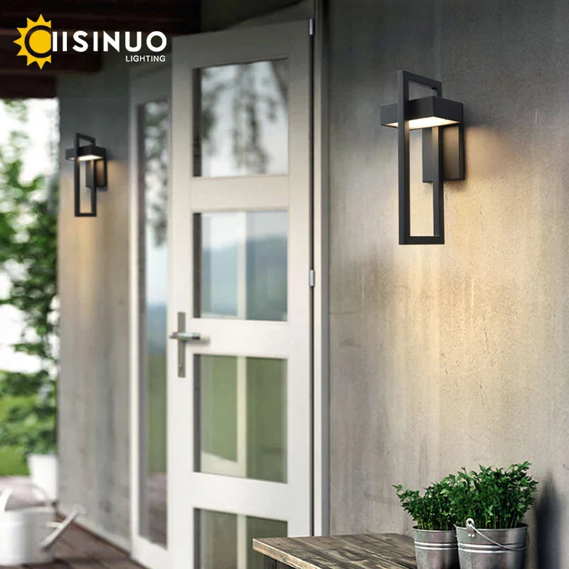 Afralia™ Outdoor LED Wall Light 10W Black Retro Vintage Waterproof Sconce Street Garden Luminaire
