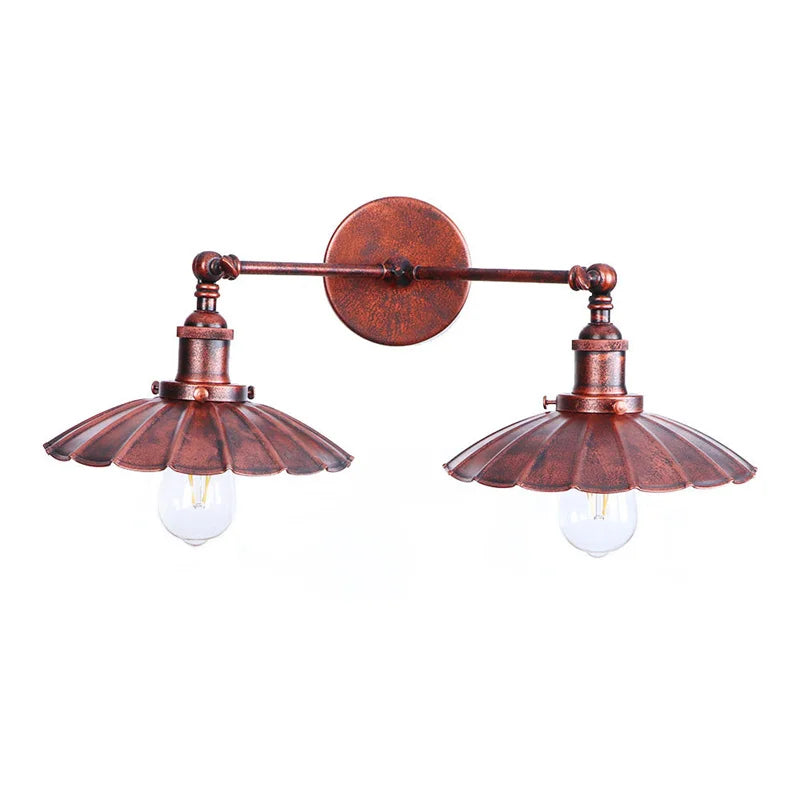 Afralia™ Adjustable Rustic LED Wall Lamp Antique Industrial Style Iron Vintage Lightings