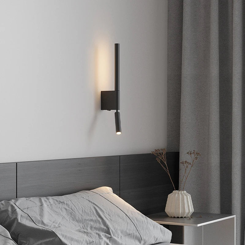 Afralia™ Modern LED Wall Light Spotlight Black White Bedroom Living Room Sconce