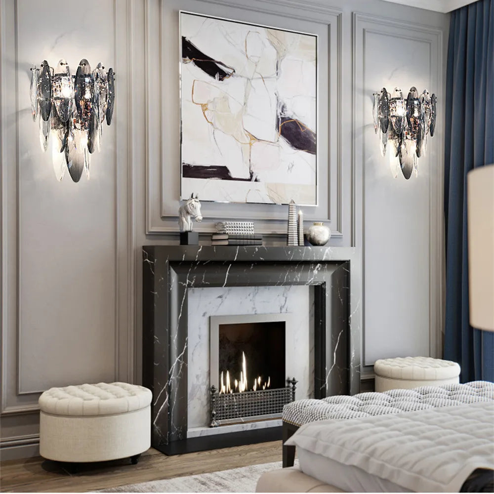 Afralia™ Crystal LED Ceiling Chandelier Modern Living Room Pendant Light