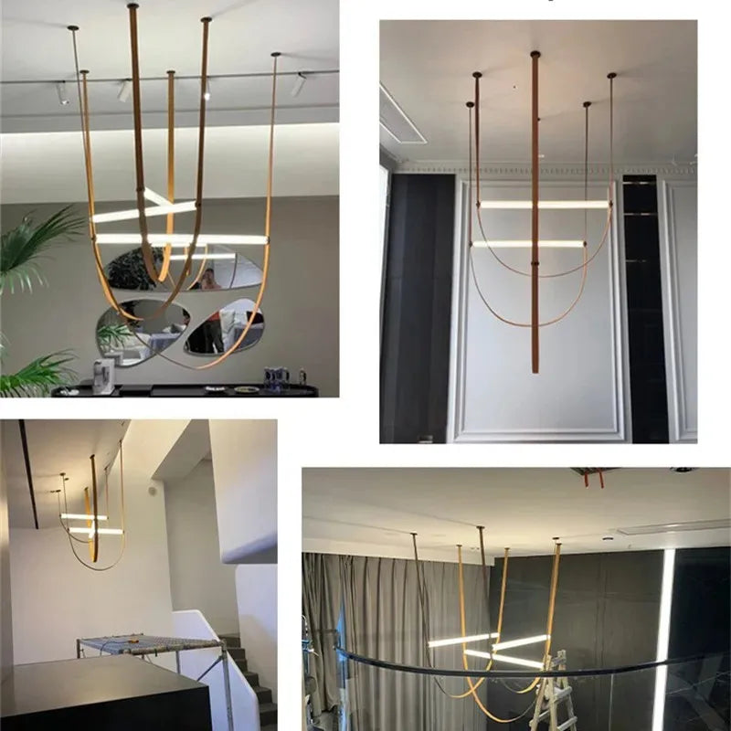 Afralia™ Glass Tube Pendant Lamp: Modern LED Lighting for Living Room, Duplex Villa Staircase