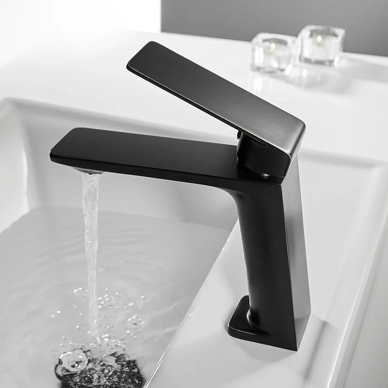 Afralia™ Black Bathroom Basin Faucet Mixer Tap Deck Mounted Hot Cold Torneira Banheiro