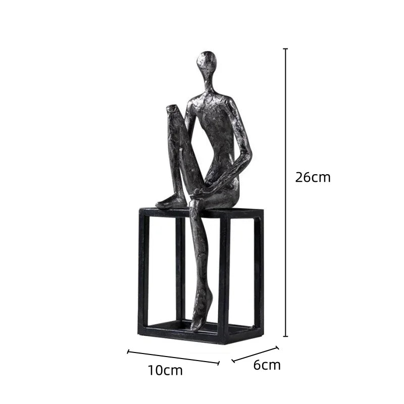 Afralia™ Abstract Thinkers Sculpture: Decorative Figurines for Home Furnishings