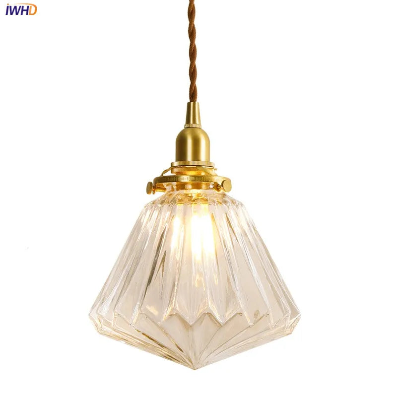 Afralia™ Glass Lamp LED Pendant Light Fixture with Copper Socket for Nordic Modern Home Decor