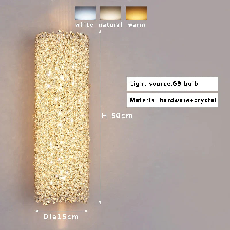 Afralia™ Crystal Beads Wall Lamp LED Light Fixture for Home Decor & Living Room