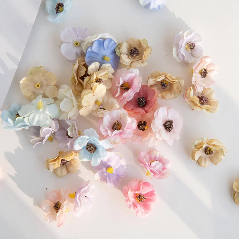 Afralia™ Mini Silk Daisy Flowers - 50pcs Multicolor Wedding Home Decor Scrapbook DIY