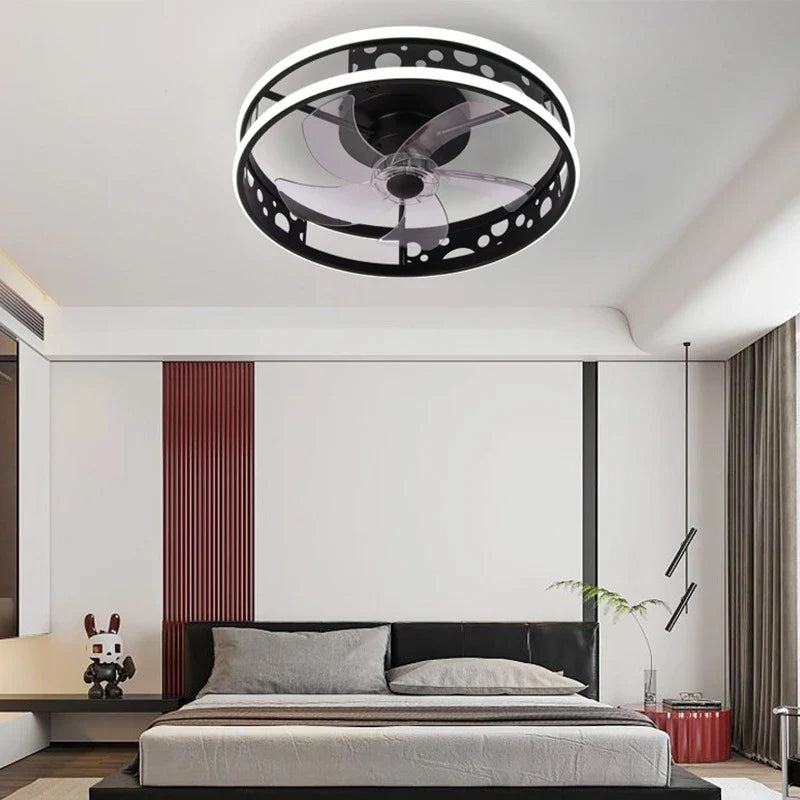 Afralia™ Modern Remote Control Ceiling Fan Light for Living Room Bedroom Dining Area
