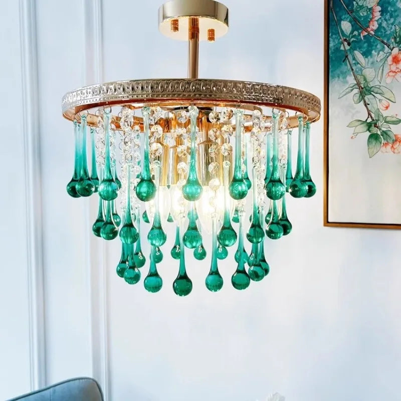 Afralia™ Water Drop Crystal Chandelier for Luxury Bedroom Decor