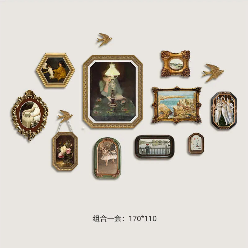 Afralia™ French Vintage Cupid Decorative Painting Set for Living Room Wall Decor