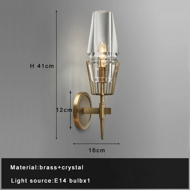Afralia™ Crystal Brass Glass Pendant Light Dimmable Luxury Vintage Lamp