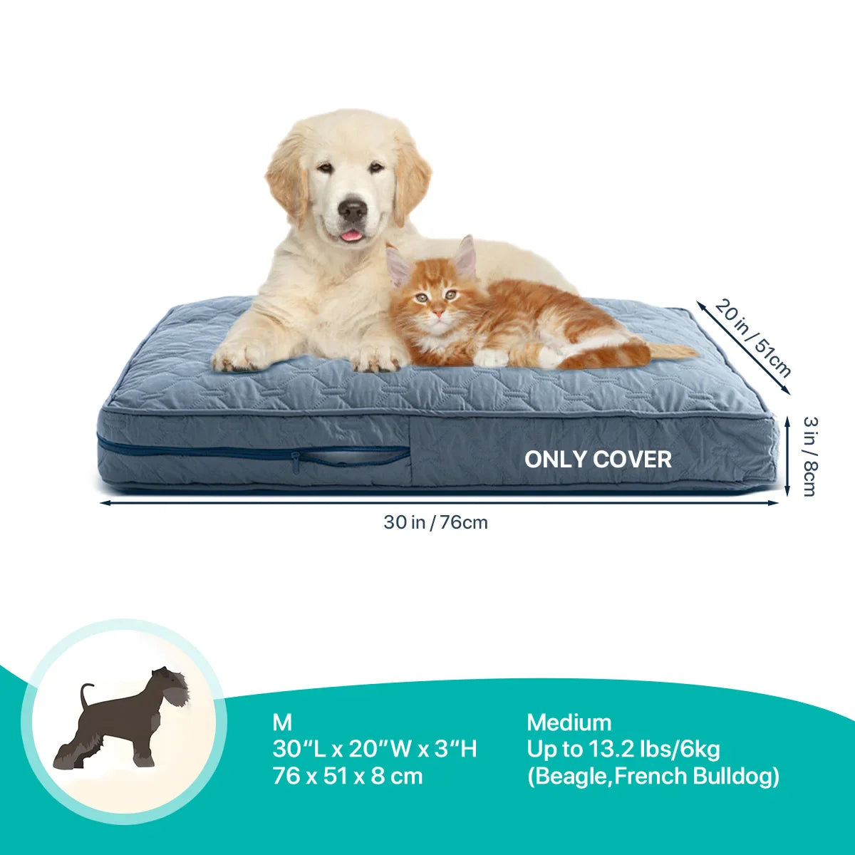 Afralia™ Orthopedic Large Dog Bed with Washable Cover, Foam Pet Mat, Quilted Dog Crate Bed