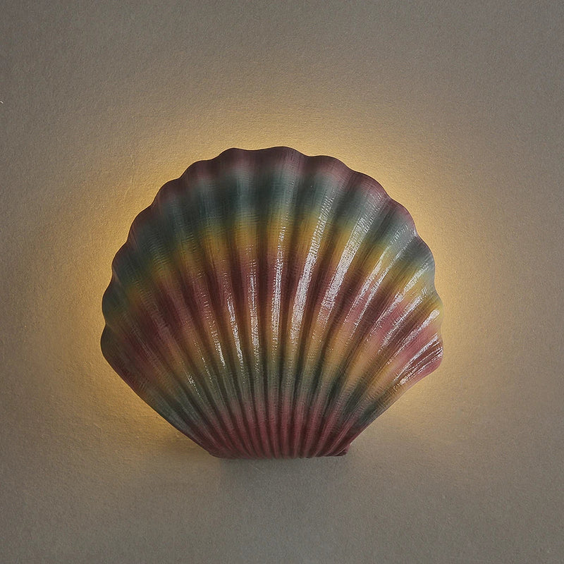 Afralia™ Modern Sea Shell LED Wall Lamps Resin Lampshade Indoor Lighting for Bedroom and Living Room