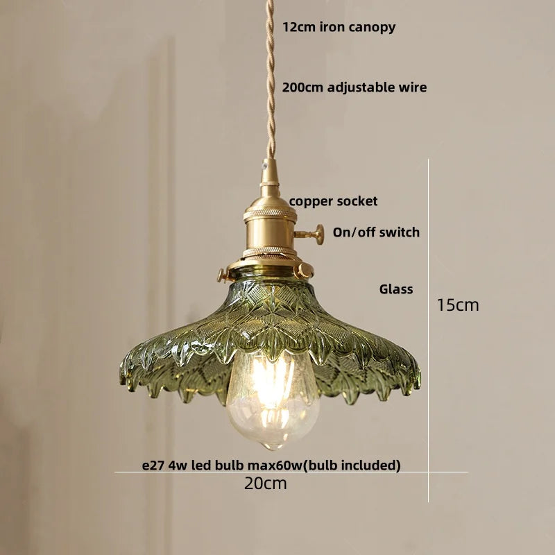 Afralia™ Orange Glass LED Pendant Light with Knob Switch - Nordic Modern Design