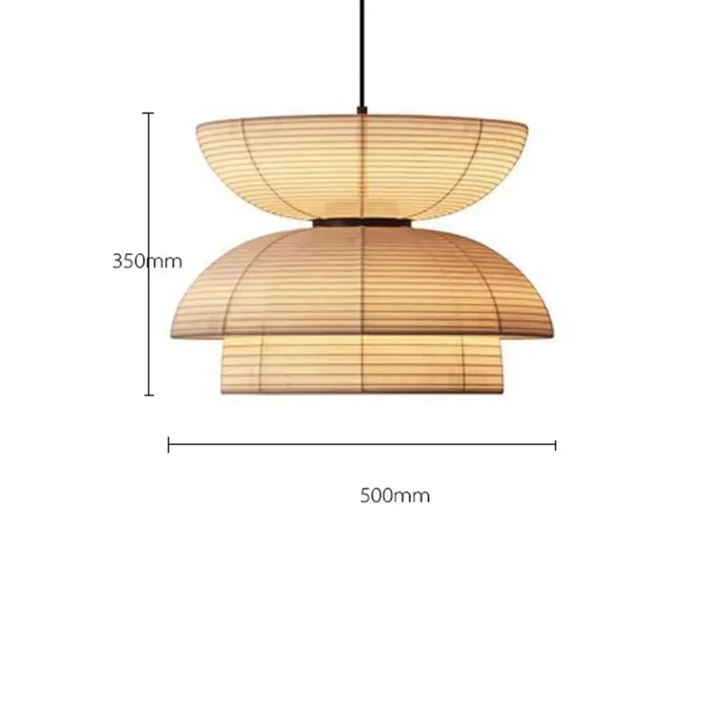 Afralia™ Japanese Wabi Sabi Fabric Pendant Light: Traditional and Creative Lighting for Dining Room