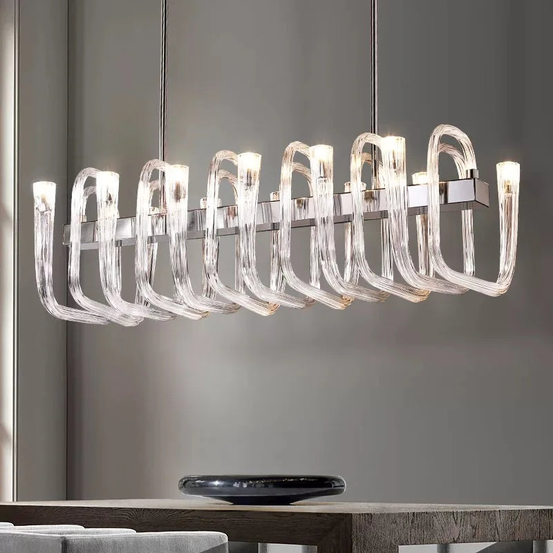 Afralia™ Glass Tube Dining Chandelier Modern Lamps