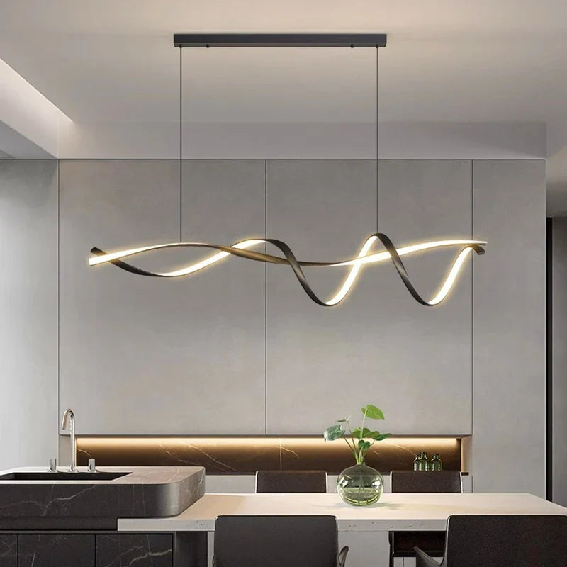 Afralia™ Modern LED Chandelier for Dining Room, Hanging Pendant Light Fixture