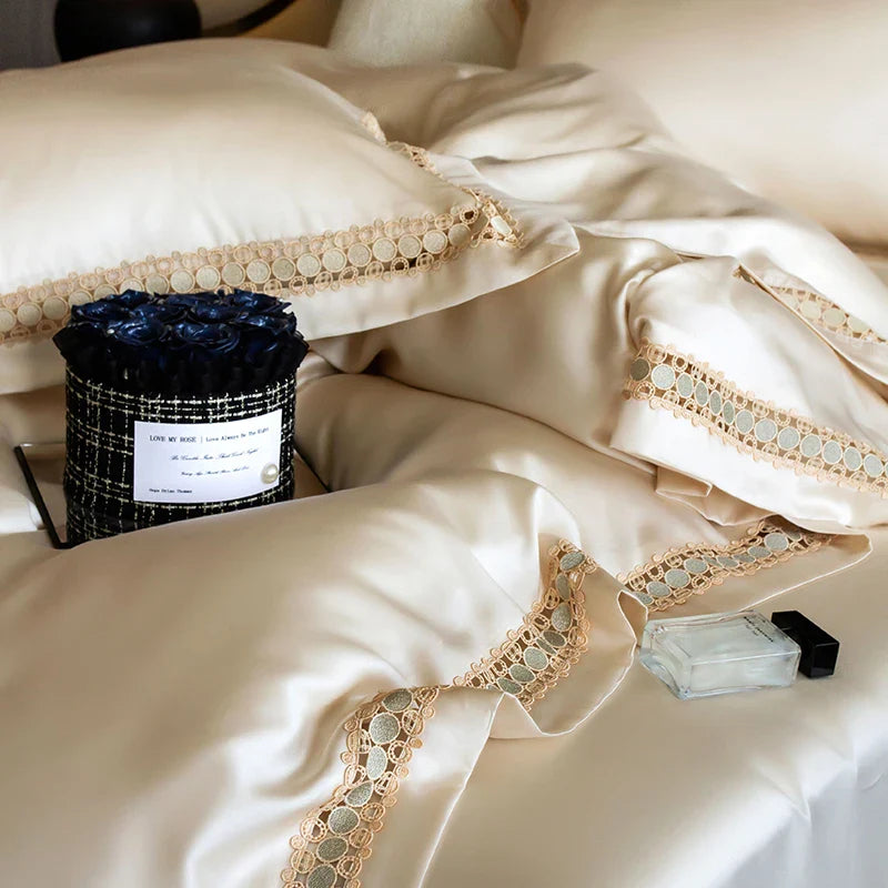 Afralia™ Eucalyptus Fiber Duvet Cover Set: Soft, Silky, Cool, Hollow Edge, Summer Bedding