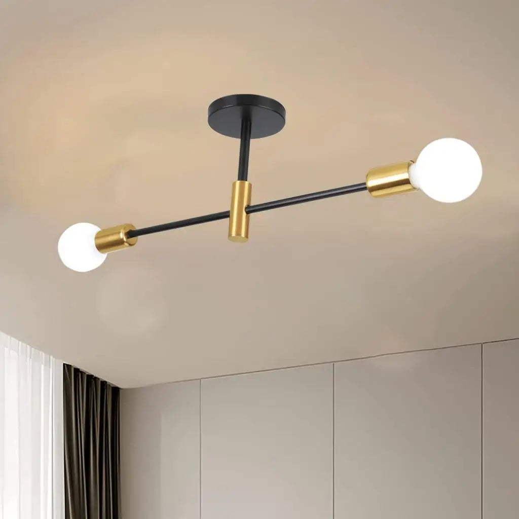 Afralia™ Nordic Minimalist LED Ceiling Chandelier Black Gold for Living Rooms Bedrooms
