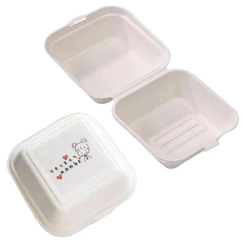 Afralia™ Biodegradable Dessert Box Set: 5Pcs Microwave Disposable Food Container