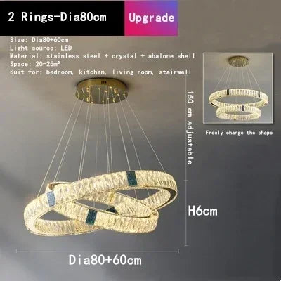 Afralia™ Crystal Shell Chandelier for Luxurious Home Decor with LED Pendant Lights