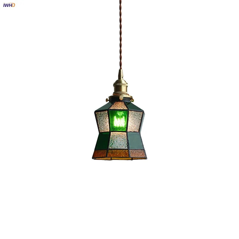 Afralia™ Colorful Glass Tiffany Style LED Pendant Lamp, Modern Hanging Light Fixture