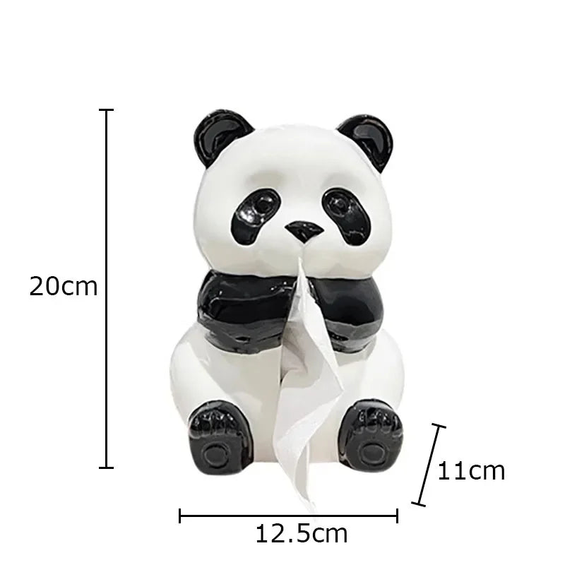 Afralia™ Panda Ceramic Tissue Box: Modern Home Decor & Napkin Holder for Coffee Table