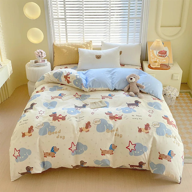 Afralia™ Nordic Plaid Cotton Duvet Cover for All Seasons - Single/Double Bed