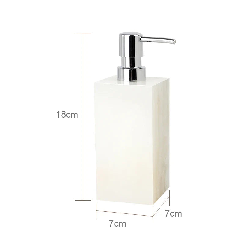 Afralia™ White Onyx Marble Bathroom Accessories Set for Elegant Bath Decor