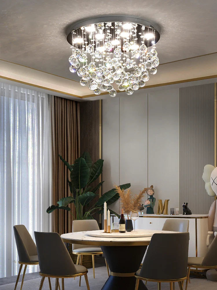 Afralia™ Crystal Chandelier: Modern Luxury LED Ceiling Lamp for Living Room and Bedroom