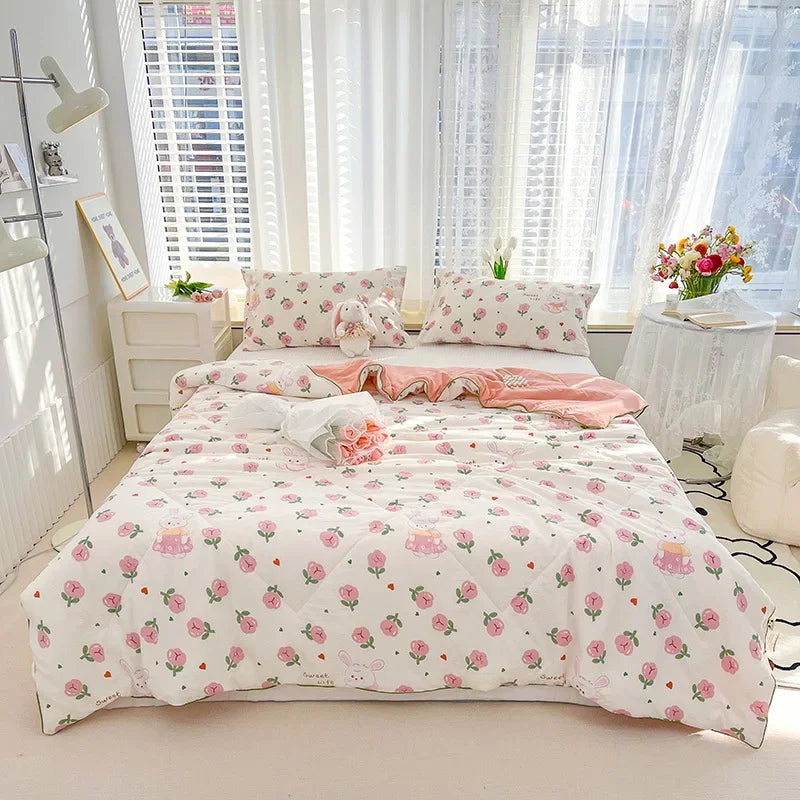 Afralia™ Printed Double Gauze Summer Quilt - Breathable & Skin-Friendly Cooling Comforter