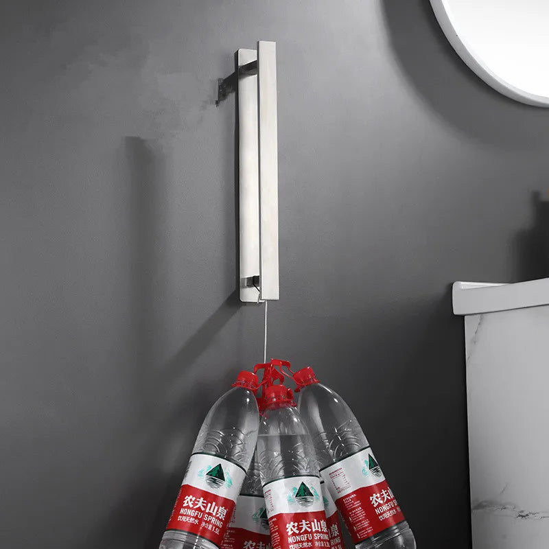 Afralia™ Black Steel Towel Hanger - Square Bathroom Towel Rack