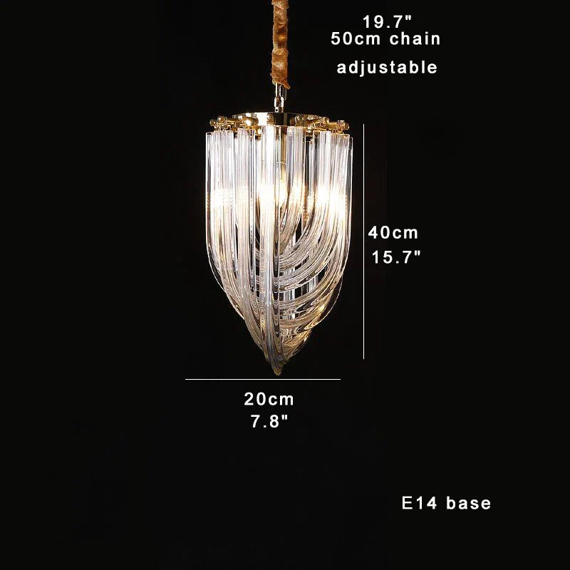 Afralia™ Modern Curved Glass Crystal Chandelier for Elegant Living Room & Dining Room Decor