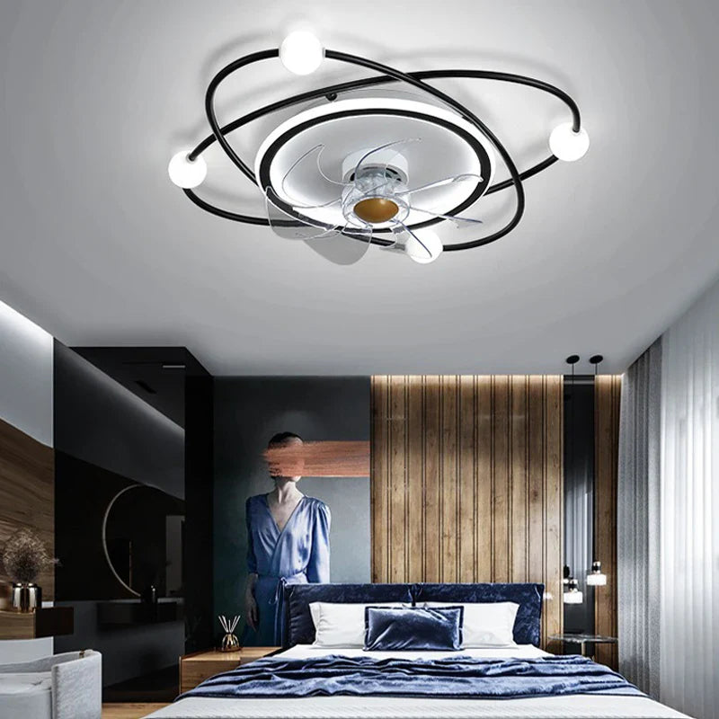 Afralia™ LED Chandelier Electric Fan Ceiling Lights for Modern Home Decor