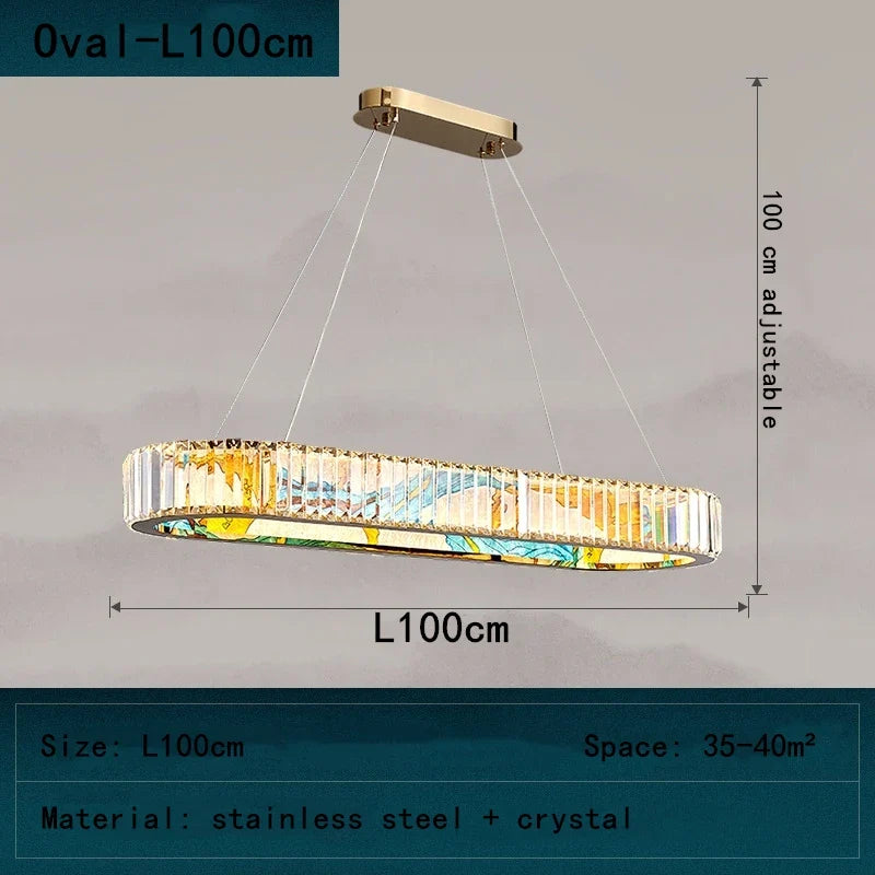 Afralia™ Crystal Chandelier Pendant Lamp, Exquisite Oriental Style Lighting for Home