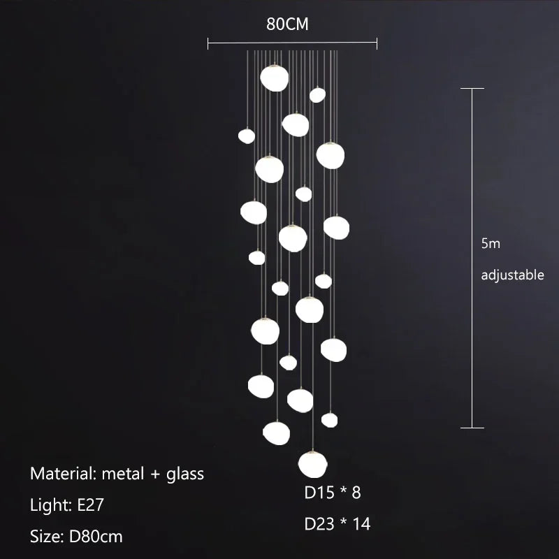 Afralia™ Glass Ball LED Pendant Lights for Home Decor, Living/Dining Room, Bar, & Stairs