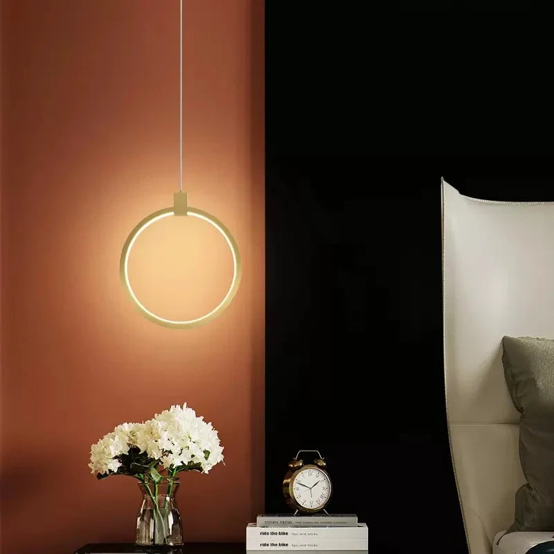 Afralia™ Modern Minimalist LED Pendant Lamp - Black Gold Chandelier