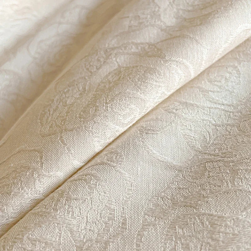 Afralia™ Satin Jacquard Cotton Fitted Sheet Set for Adults 1.5/1.8M Bed