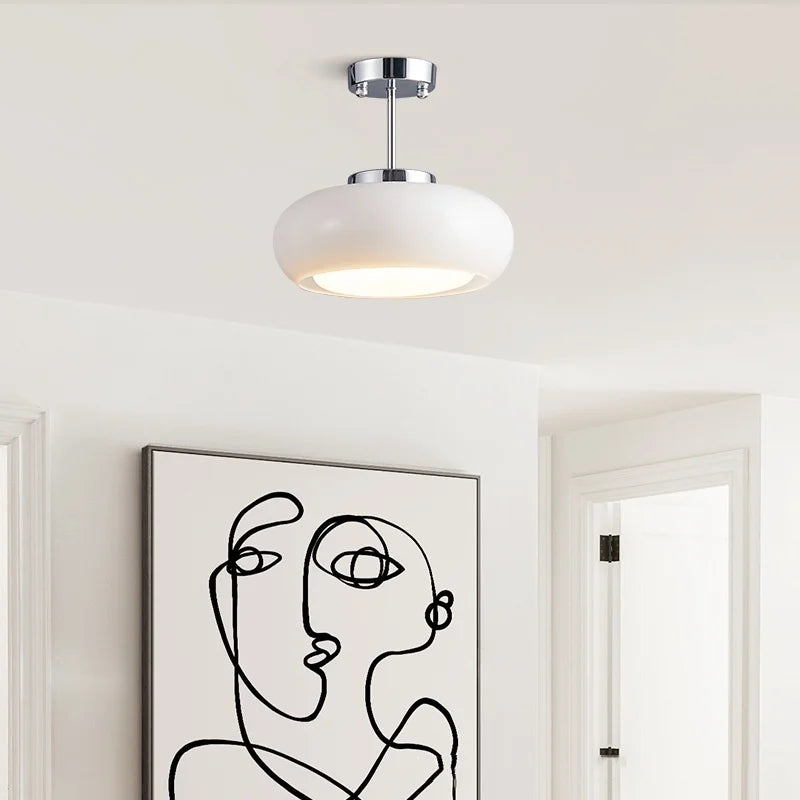 Afralia™ Glass Copper LED Ceiling Light Fixture for Home Decor Porch Hallway Room