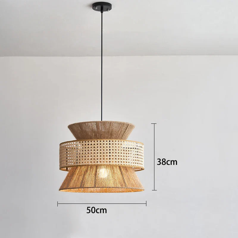 Afralia™ Vintage Style Handmade Hemp Rope Pendant Light for Dining Room Hotel Tables