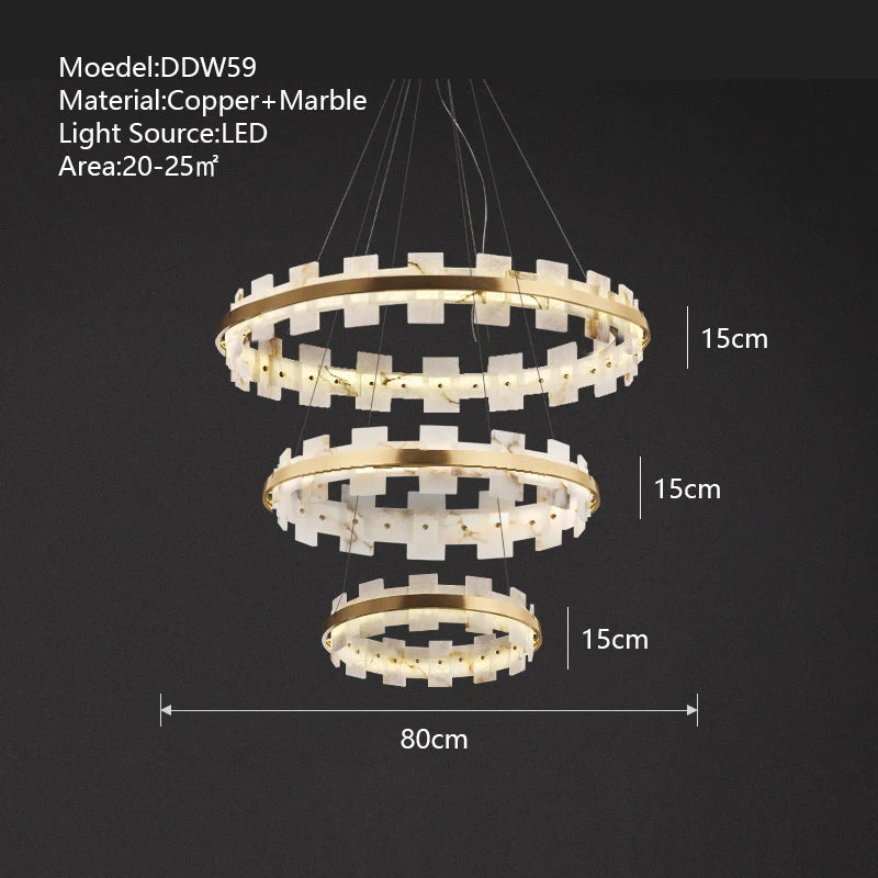 Afralia™ Marble Ceiling Chandelier: Luxury LED Hanging Lamp for Living Room Decor