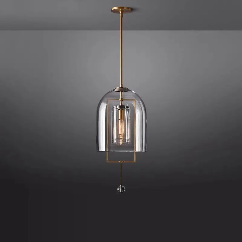 Afralia™ LED Brass Glass Chandelier Pendant Light for Living Room