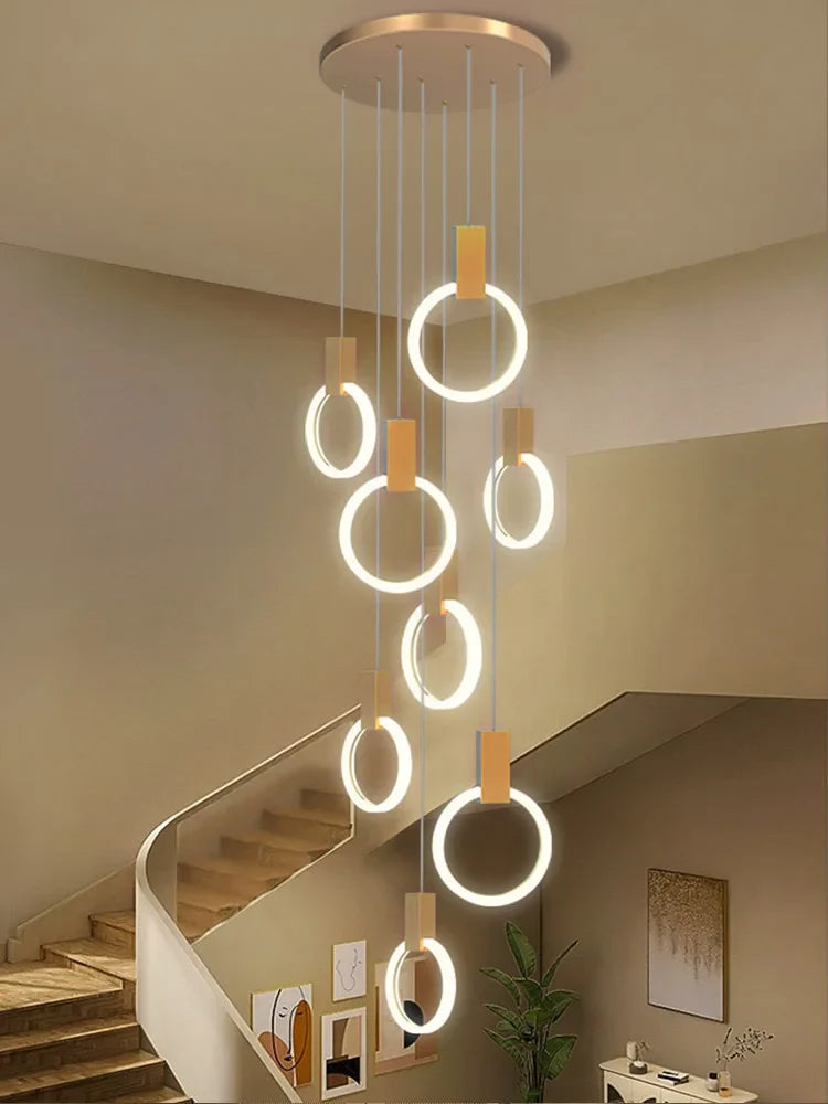 Afralia™ Modern Luxury Gold\Black Acrylic Loft Chandelier