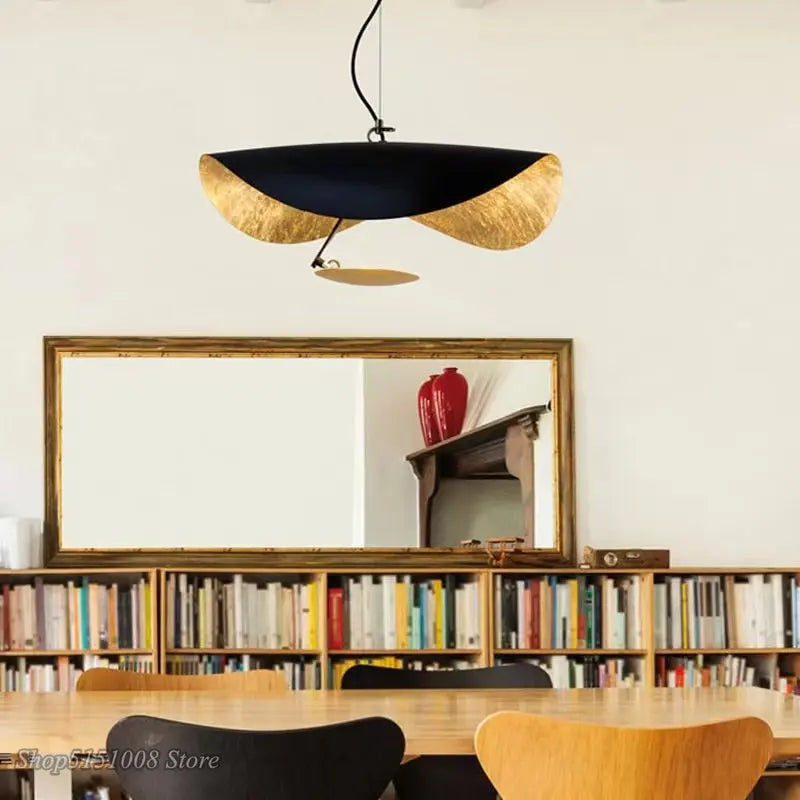 Afralia™ Gold Texture LED Pendant Lights: Modern Living Room Bedroom Hanging Lamps