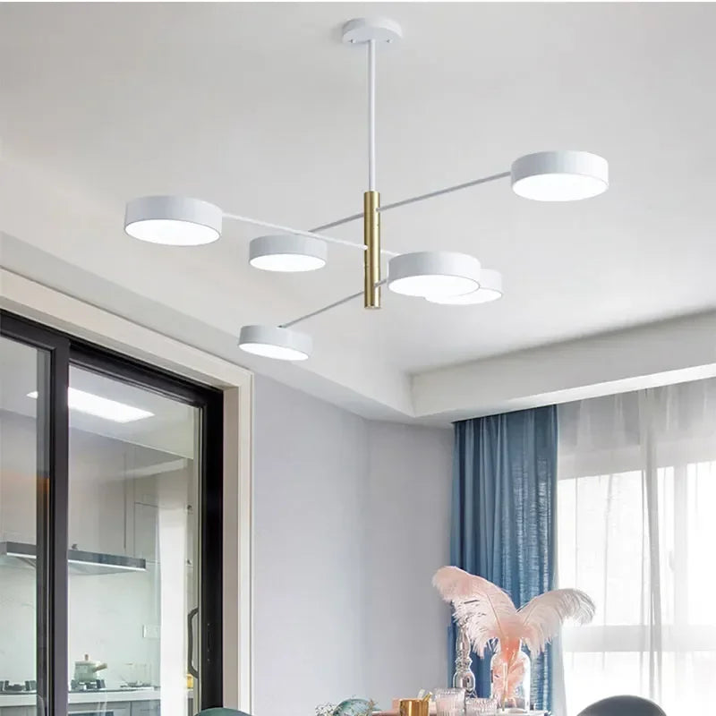 Afralia™ Modern LED Pendant Light: Circular Black Gold Chandelier for Stylish Interior Lighting