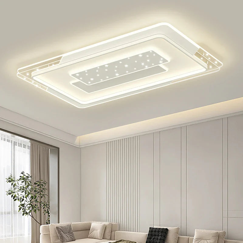 Afralia™ Square LED Ceiling Light with Remote Dimming for Bedroom, Living Room, Dining Room